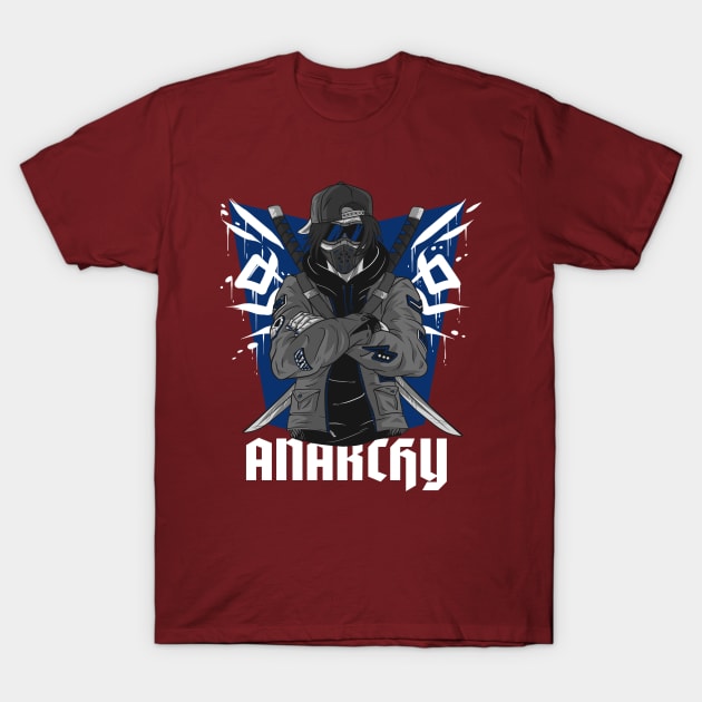 anarchy, swords, game, masks T-Shirt by Relaxedmerch